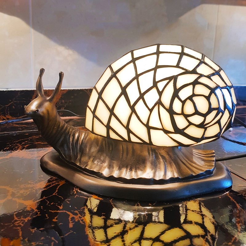 โคมไฟสเตนกลาส #Stained Glass #Tiffany Snail Bedside Lamp