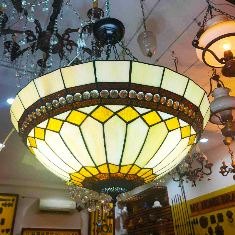 โคมไฟสเตนกลาส #Stained Glass ceiling lamp  #Tiffany Pendant 