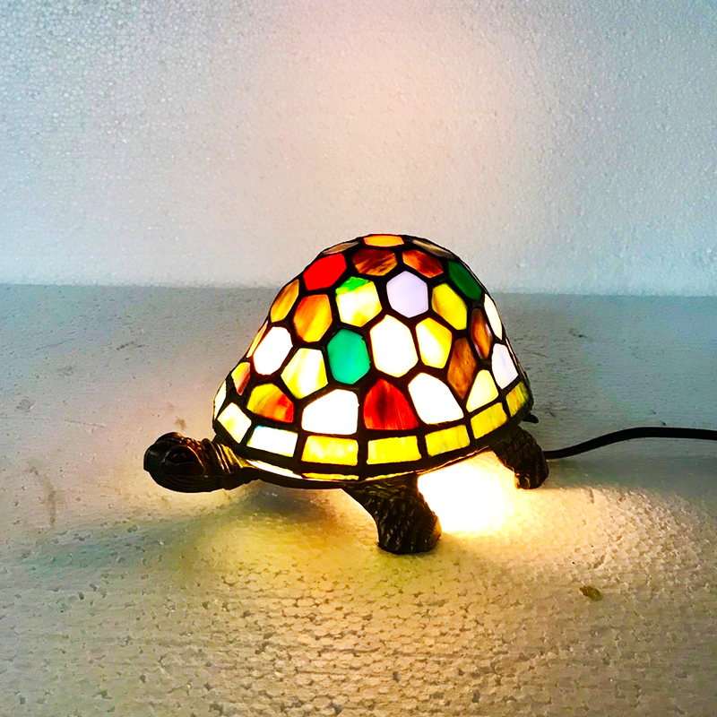 โคมไฟสเตนกลาส #Stained Glass Turtle bedside lamp